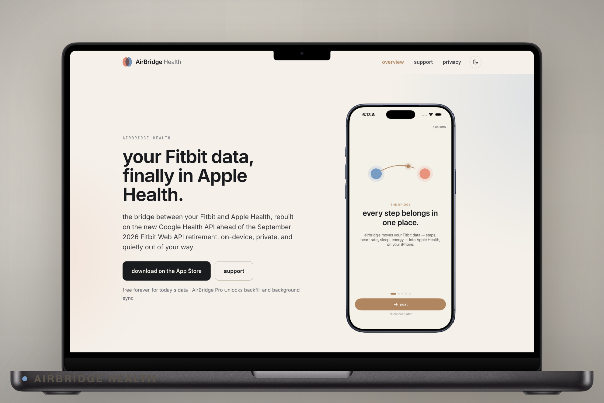 AirBridge Health shown in a framed product preview.